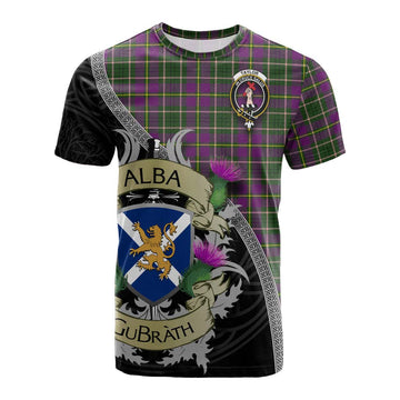 Taylor (Tailyour) Tartan Family Crest Cotton T-shirt Lion Rampant Royal Thistle Shield Celtic Inspired