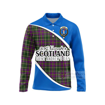 Taylor (Tailyour) Family Crest Tartan Long Sleeve Polo Shirt Celebrate Saint Andrew's Day in Style