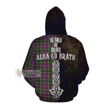 Taylor (Tailyour) Tartan Family Crest Cotton Hoodie Alba Gu Brath Be Brave Lion Ancient Style
