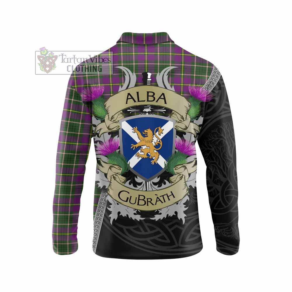 Tartan Vibes Clothing Taylor (Tailylour) Tartan Family Crest Long Sleeve Polo Shirt Lion Rampant Royal Thistle Shield Celtic Inspired