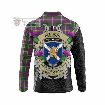 Tartan Vibes Clothing Taylor (Tailylour) Tartan Family Crest Long Sleeve Polo Shirt Lion Rampant Royal Thistle Shield Celtic Inspired