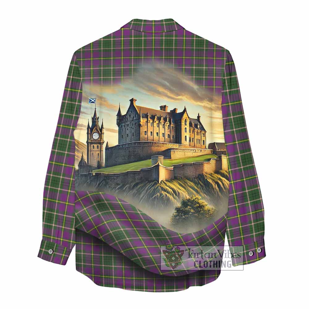Tartan Vibes Clothing Taylor (Tailylour) Tartan Family Crest Women's Casual Shirt with Scottish Ancient Castle Style
