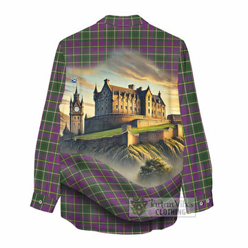 Tartan Vibes Clothing Taylor (Tailylour) Tartan Family Crest Women's Casual Shirt with Scottish Ancient Castle Style