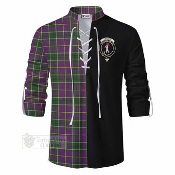 Tartan Vibes Clothing Taylor (Tailylour) Tartan Ghillie Kilt Shirt with Family Crest and Half Of Me Style