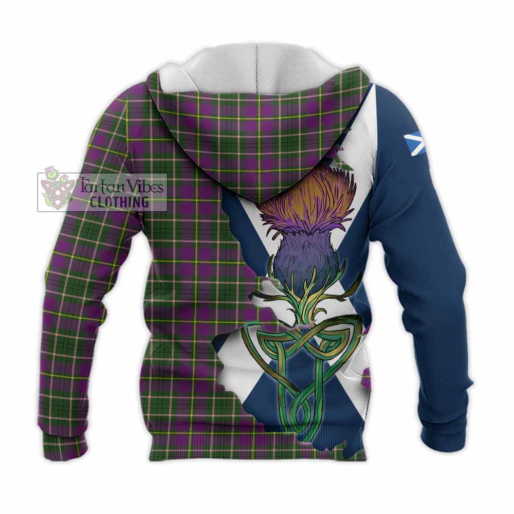 Tartan Vibes Clothing Taylor (Tailylour) Tartan Family Crest Knitted Hoodie Scottish Thistle Celtic Inspired