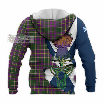 Tartan Vibes Clothing Taylor (Tailylour) Tartan Family Crest Knitted Hoodie Scottish Thistle Celtic Inspired