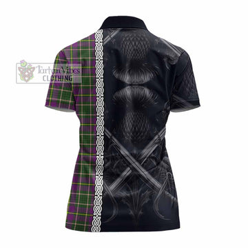 Tartan Vibes Clothing Taylor (Tailylour) Tartan Women's Polo Shirt with Family Crest Cross Sword Thistle Celtic Vibes