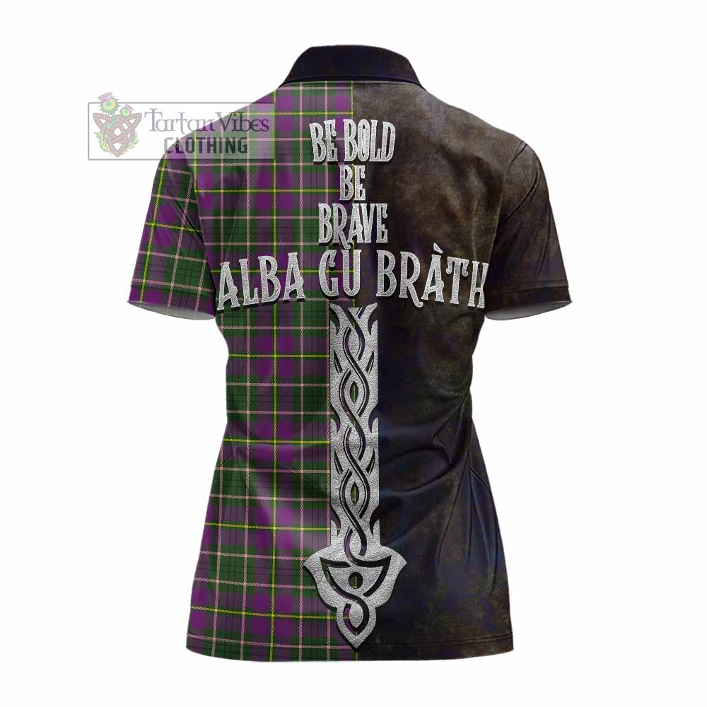 Tartan Vibes Clothing Taylor (Tailylour) Tartan Family Crest Women's Polo Shirt Alba Gu Brath Be Brave Lion Ancient Style