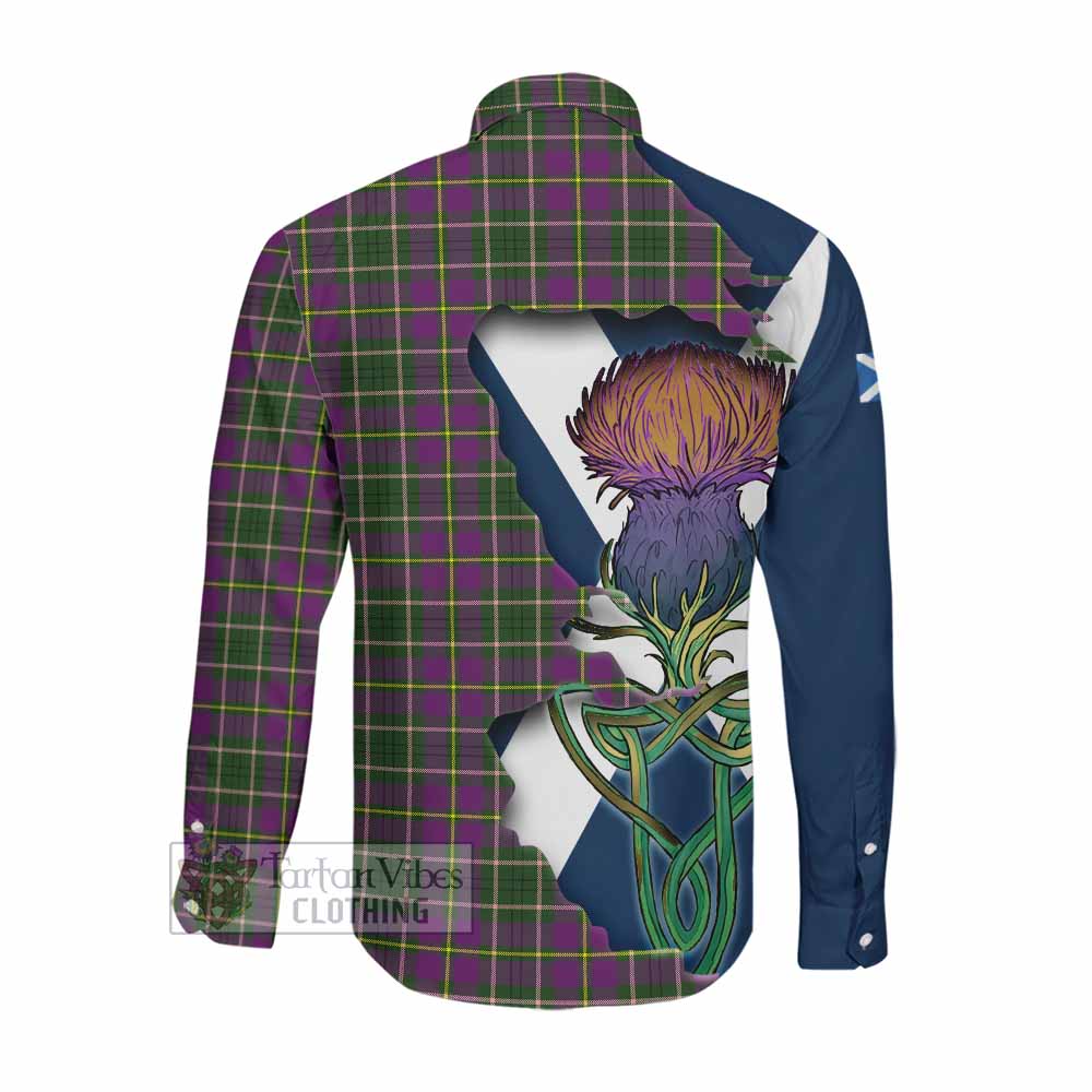 Tartan Vibes Clothing Taylor (Tailylour) Tartan Family Crest Long Sleeve Button Shirt Scottish Thistle Celtic Inspired