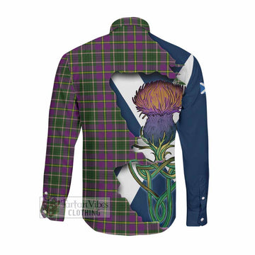 Tartan Vibes Clothing Taylor (Tailylour) Tartan Family Crest Long Sleeve Button Shirt Scottish Thistle Celtic Inspired