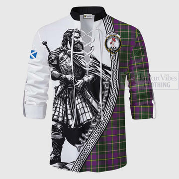 Tartan Vibes Clothing Taylor (Tailylour) Tartan Clan Crest Ghillie Kilt Shirt with Highlander Warrior Celtic Style