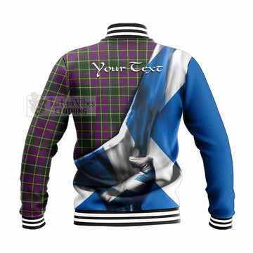 Tartan Vibes Clothing Taylor (Tailylour) Tartan Baseball Jacket with Family Crest Scotland Patriotic Style