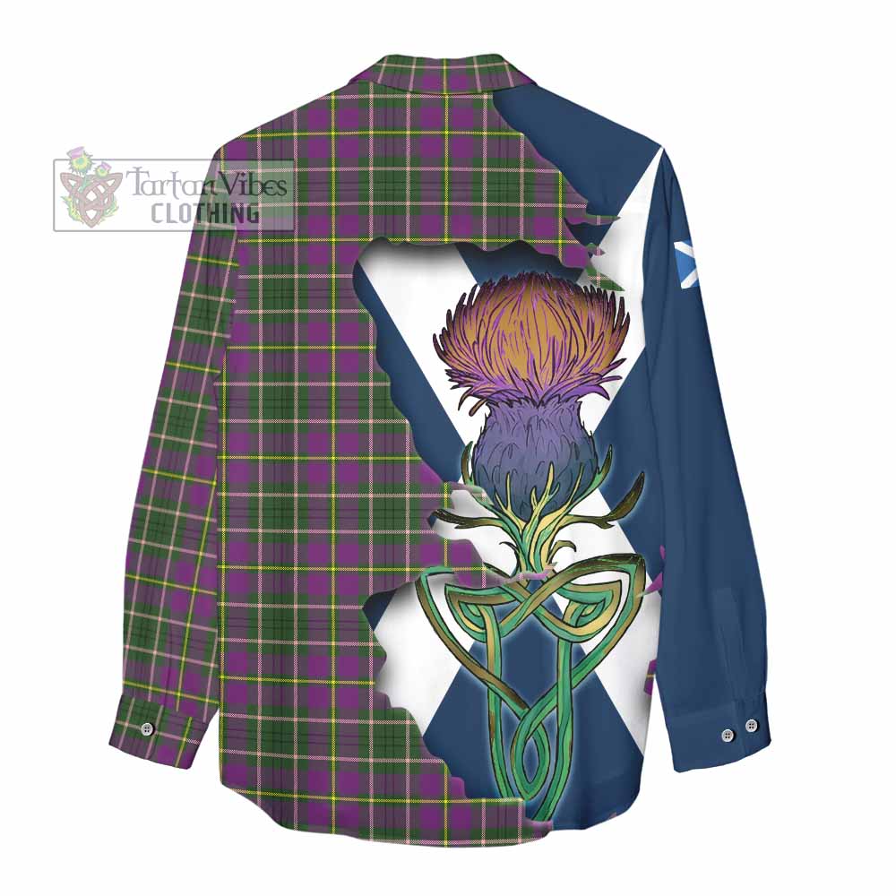 Tartan Vibes Clothing Taylor (Tailylour) Tartan Family Crest Women's Casual Shirt Scottish Thistle Celtic Inspired