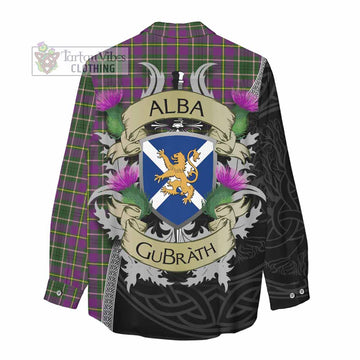 Tartan Vibes Clothing Taylor (Tailylour) Tartan Family Crest Women's Casual Shirt Lion Rampant Royal Thistle Shield Celtic Inspired