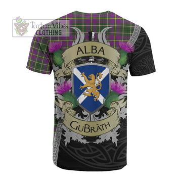 Taylor (Tailyour) Tartan Family Crest Cotton T-shirt Lion Rampant Royal Thistle Shield Celtic Inspired
