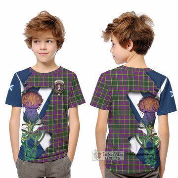 Tartan Vibes Clothing Taylor (Tailylour) Tartan Family Crest Kid T-Shirt Scottish Thistle Celtic Inspired