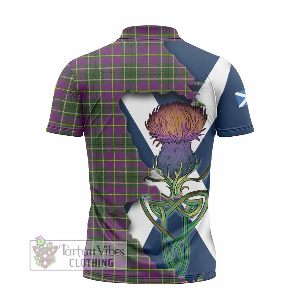 Tartan Vibes Clothing Taylor (Tailylour) Tartan Family Crest Zipper Polo Shirt Scottish Thistle Celtic Inspired