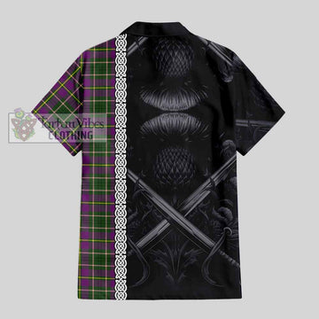 Taylor (Tailyour) Tartan Hawaiian Shirt with Family Crest Cross Sword Thistle Celtic Vibes