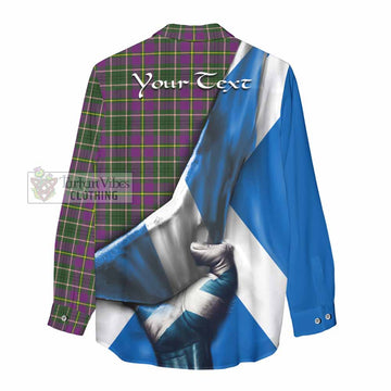 Tartan Vibes Clothing Taylor (Tailylour) Tartan Women's Casual Shirt with Family Crest Scotland Patriotic Style