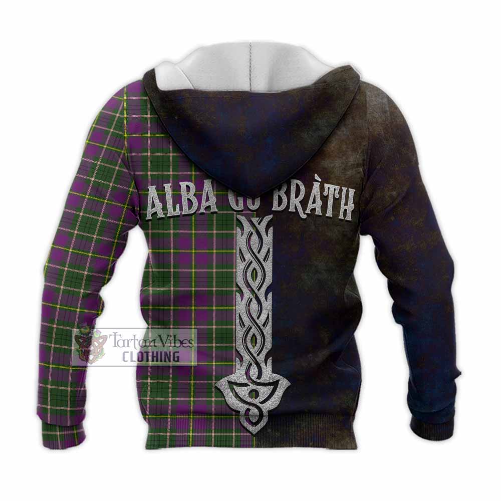 Tartan Vibes Clothing Taylor (Tailylour) Tartan Family Crest Knitted Hoodie Alba Gu Brath Be Brave Lion Ancient Style