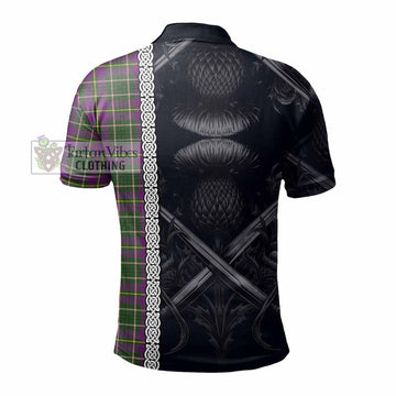 Taylor (Tailyour) Tartan Polo Shirt with Family Crest Cross Sword Thistle Celtic Vibes