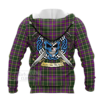 Taylor (Tailyour) Tartan Knitted Hoodie with Family Crest Celtic Skull Style