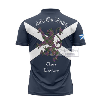 Taylor (Tailyour) Tartan Lion Rampant Zipper Polo Shirt Proudly Display Your Heritage with Alba Gu Brath and Clan Name