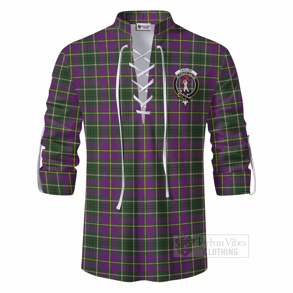 Tartan Vibes Clothing Taylor (Tailylour) Tartan Ghillie Kilt Shirt with Family Crest DNA In Me Style