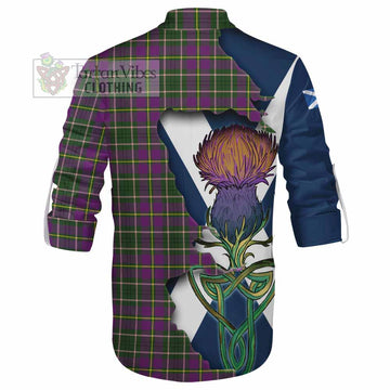 Tartan Vibes Clothing Taylor (Tailylour) Tartan Family Crest Ghillie Kilt Shirt Scottish Thistle Celtic Inspired