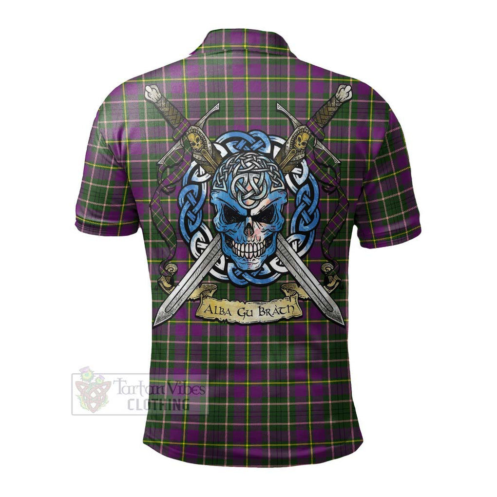 Tartan Vibes Clothing Taylor (Tailylour) Tartan Polo Shirt with Family Crest Celtic Skull Style