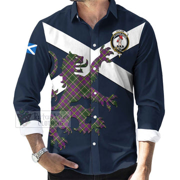 Taylor (Tailyour) Tartan Lion Rampant Long Sleeve Button Shirt Proudly Display Your Heritage with Alba Gu Brath and Clan Name