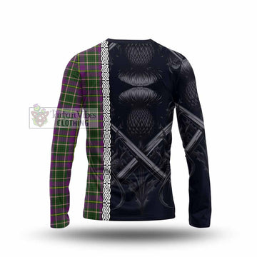 Tartan Vibes Clothing Taylor (Tailylour) Tartan Long Sleeve T-Shirt with Family Crest Cross Sword Thistle Celtic Vibes