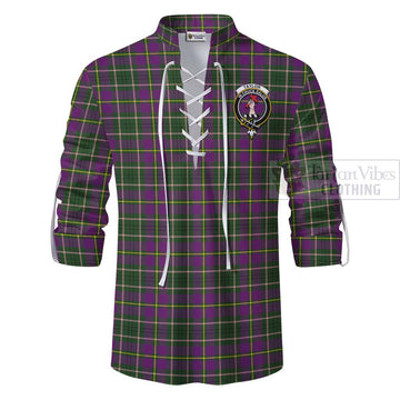 Tartan Vibes Clothing Taylor (Tailylour) Tartan Ghillie Kilt Shirt with Family Crest Celtic Skull Style