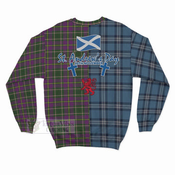Taylor (Tailyour) Tartan Sweatshirt Happy St. Andrew's Day Half Tartan Style