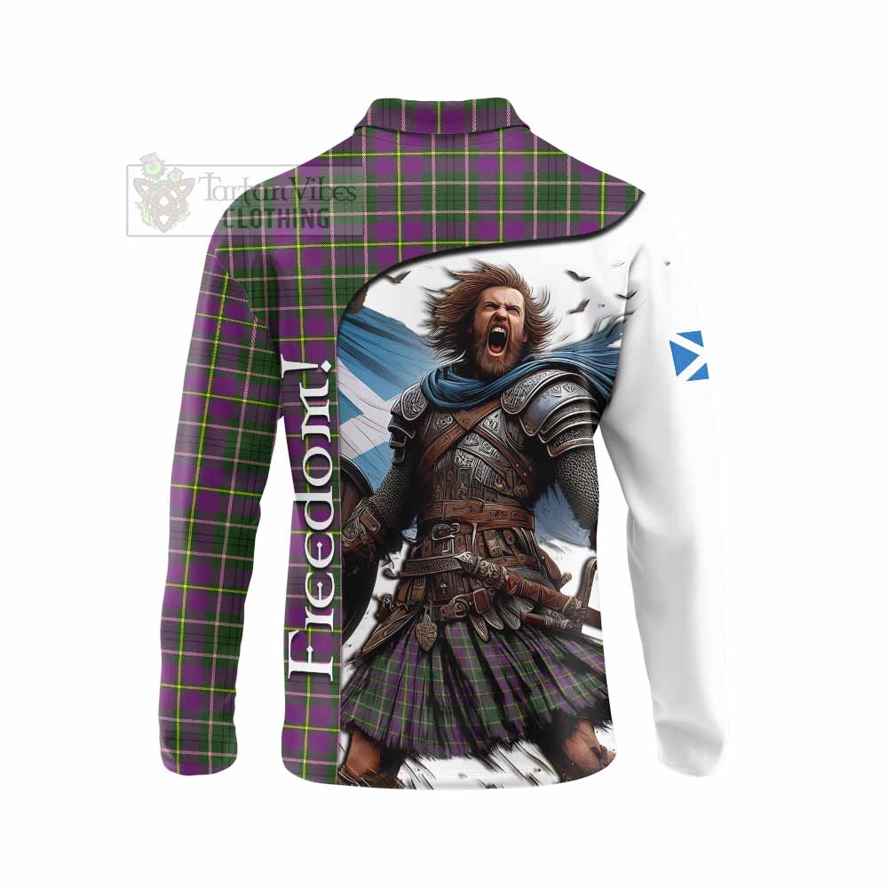Tartan Vibes Clothing Taylor (Tailylour) Crest Tartan Long Sleeve Polo Shirt Inspired by the Freedom of Scottish Warrior