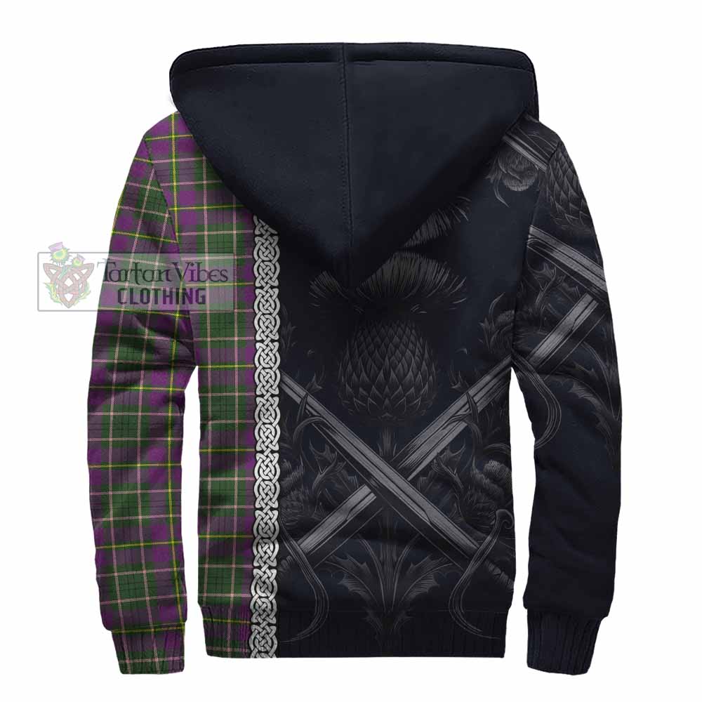 Tartan Vibes Clothing Taylor (Tailylour) Tartan Sherpa Hoodie with Family Crest Cross Sword Thistle Celtic Vibes