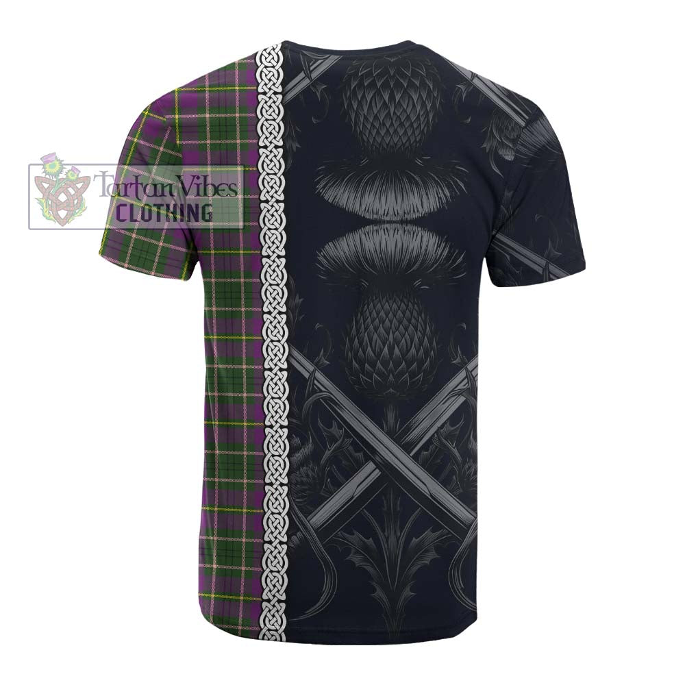Tartan Vibes Clothing Taylor (Tailylour) Tartan Cotton T-shirt with Family Crest Cross Sword Thistle Celtic Vibes
