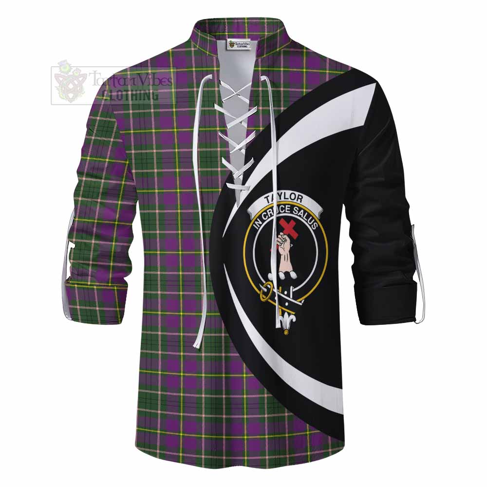 Tartan Vibes Clothing Taylor (Tailylour) Tartan Ghillie Kilt Shirt with Family Crest Circle Style