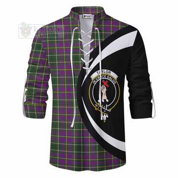 Tartan Vibes Clothing Taylor (Tailylour) Tartan Ghillie Kilt Shirt with Family Crest Circle Style