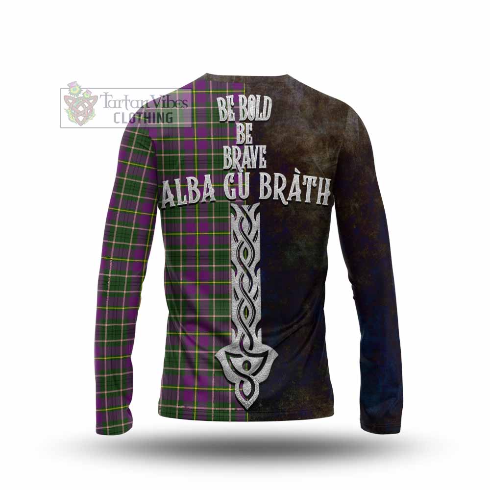 Tartan Vibes Clothing Taylor (Tailylour) Tartan Family Crest Long Sleeve T-Shirt Alba Gu Brath Be Brave Lion Ancient Style