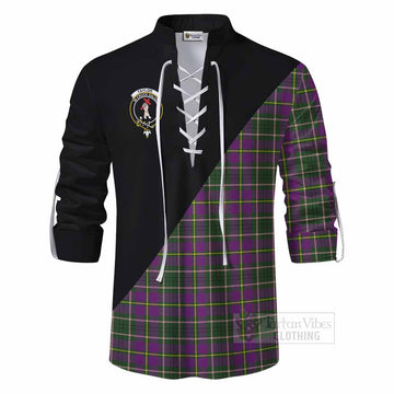 Tartan Vibes Clothing Taylor (Tailylour) Tartan Ghillie Kilt Shirt with Family Crest and Military Logo Style