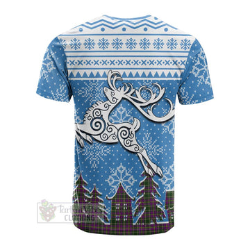 Taylor (Tailyour) Clan Christmas Cotton T-shirt Celtic Reindeer Style