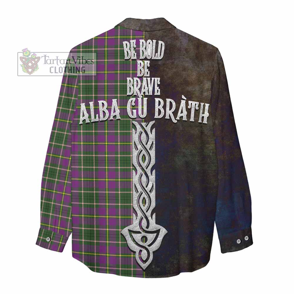 Tartan Vibes Clothing Taylor (Tailylour) Tartan Family Crest Women's Casual Shirt Alba Gu Brath Be Brave Lion Ancient Style