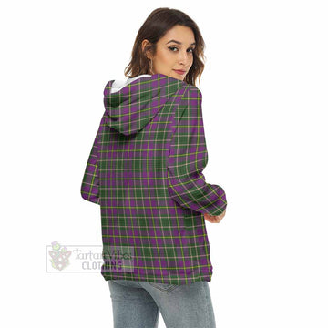Taylor (Tailyour) Tartan Women's Borg Fleece Hoodie with Half Zip
