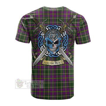 Taylor (Tailyour) Tartan Cotton T-shirt with Family Crest Celtic Skull Style