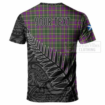 Taylor (Tailyour) Crest Tartan T-Shirt with New Zealand Silver Fern Half Style