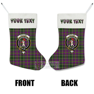 Taylor (Tailyour) Tartan Family Crest Christmas Stocking with Personalized Text