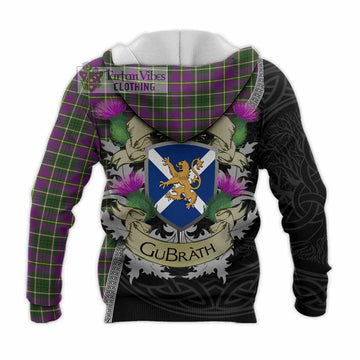 Tartan Vibes Clothing Taylor (Tailylour) Tartan Family Crest Knitted Hoodie Lion Rampant Royal Thistle Shield Celtic Inspired