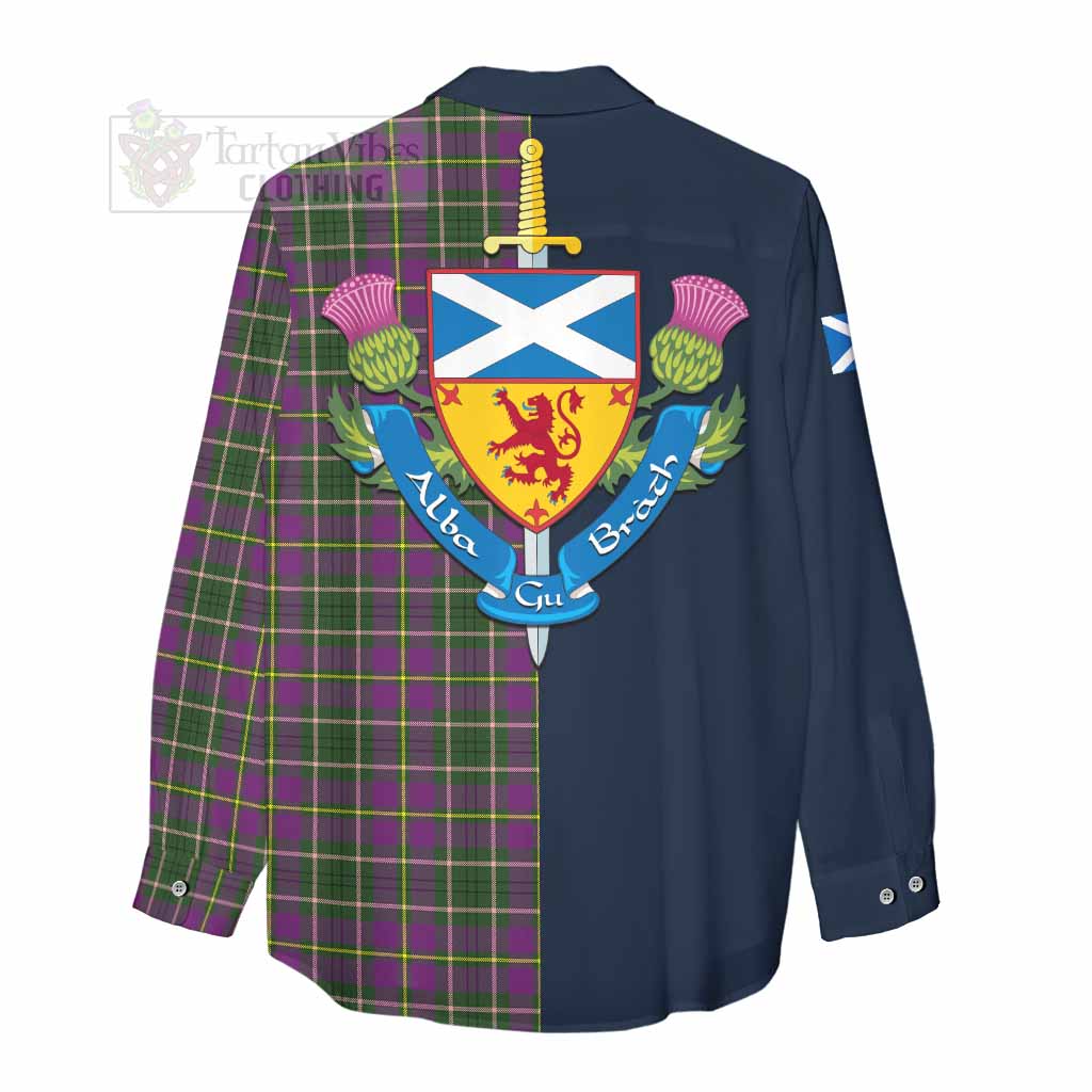Tartan Vibes Clothing Taylor (Tailylour) Tartan Women's Casual Shirt Alba with Scottish Lion Royal Arm Half Style