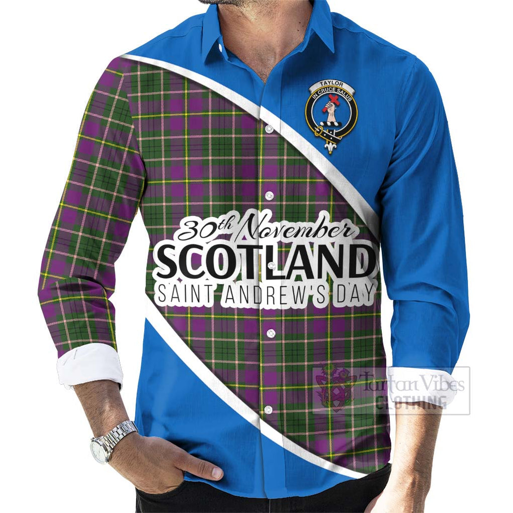 Tartan Vibes Clothing Taylor (Tailylour) Family Crest Tartan Long Sleeve Button Shirt Celebrate Saint Andrew's Day in Style